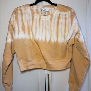 Wildfox Beige and White Tie-Dye Sweatshirt